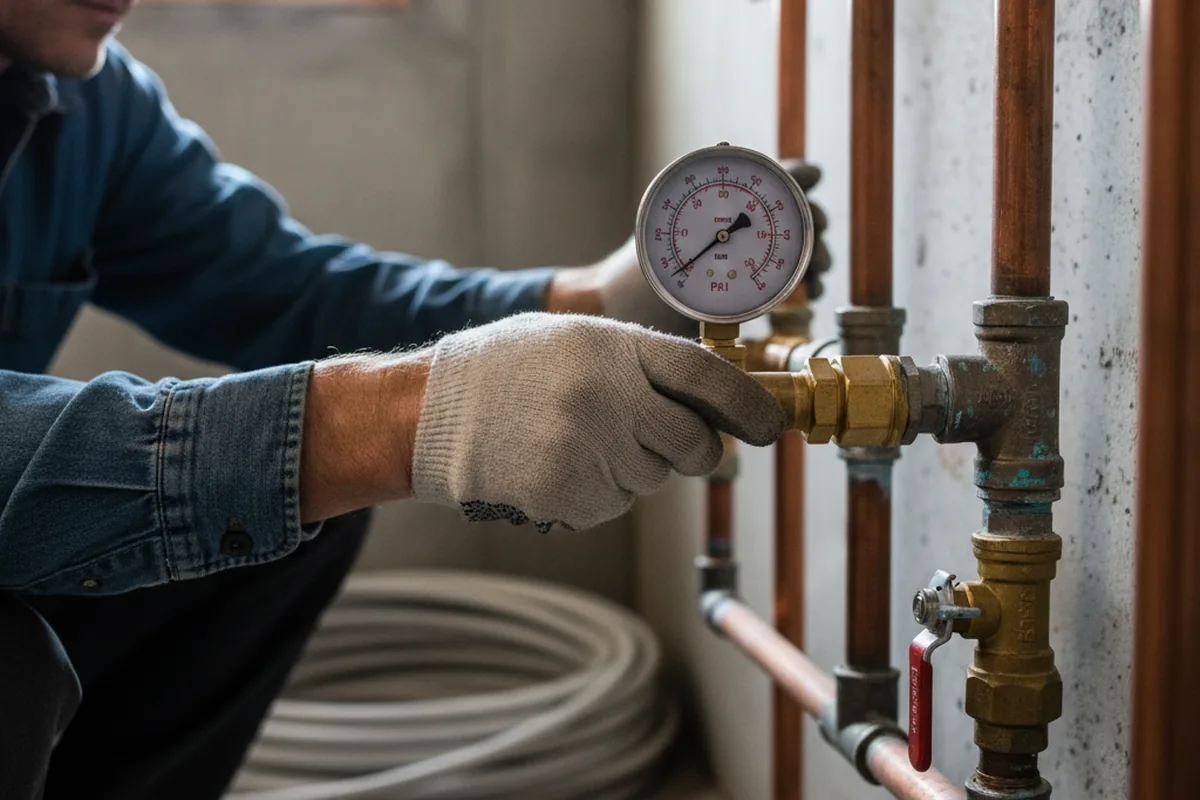 Pressure testing a repaired line during Water Line Repair in Butterfield